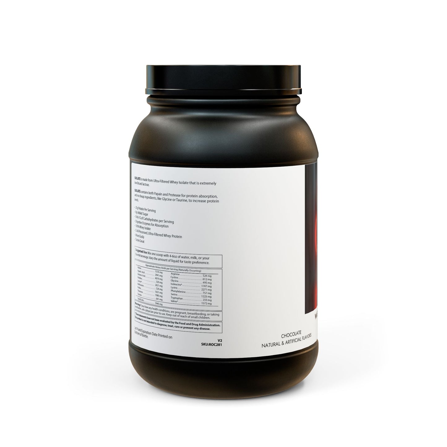 Whey Isolate Protein Supplement (907g, 2lb)