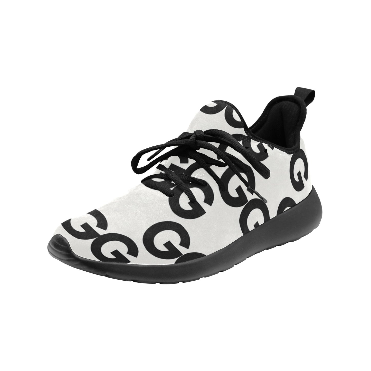 Men’s Slip-On Sneakers – Black & White Swirl Design