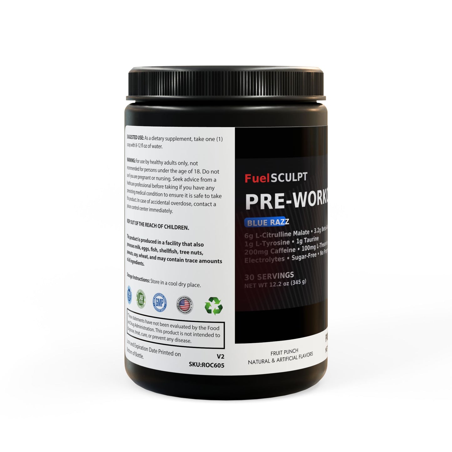 Pre-Workout Supplement, Fruit Punch (204g, 7.1oz)