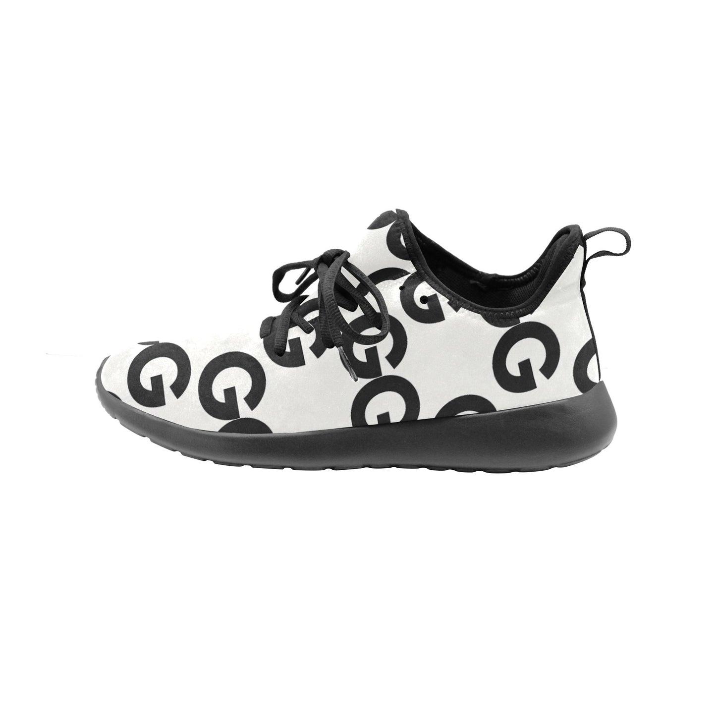 Men’s Slip-On Sneakers – Black & White Swirl Design